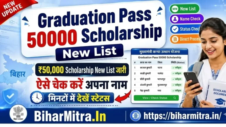 Bihar Graduation Pass 50000 Scholarship New List