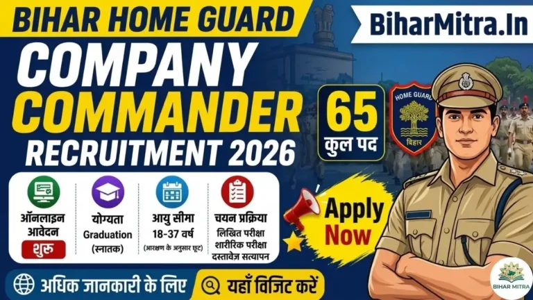 Bihar Home Guard Company Commander Vacancy 2026