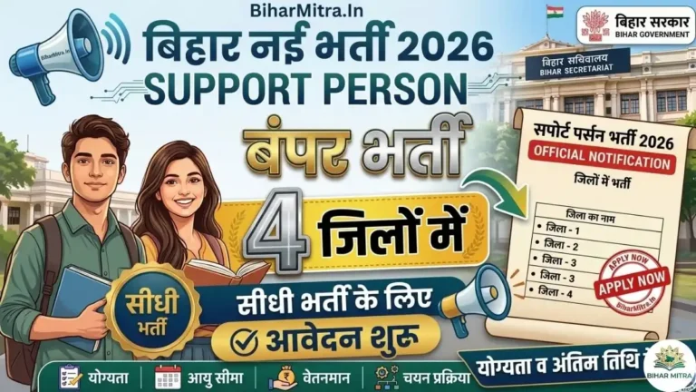 Bihar Support Person Bharti 2026