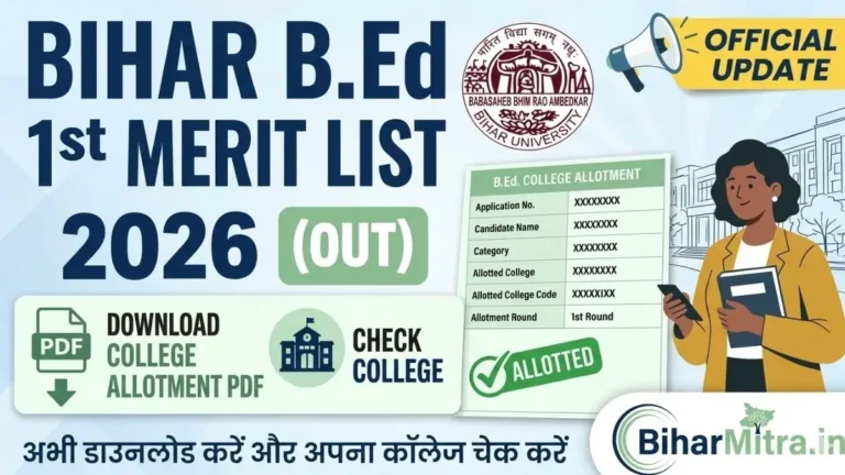 Bihar BEd 1st Merit List 2026